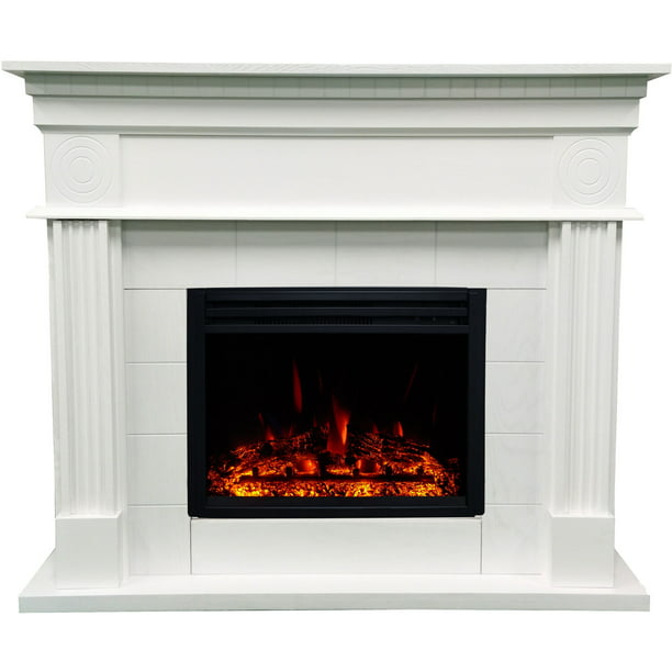 Cambridge 47 8 In Shelby Electric, White Electric Fireplace Mantel Package
