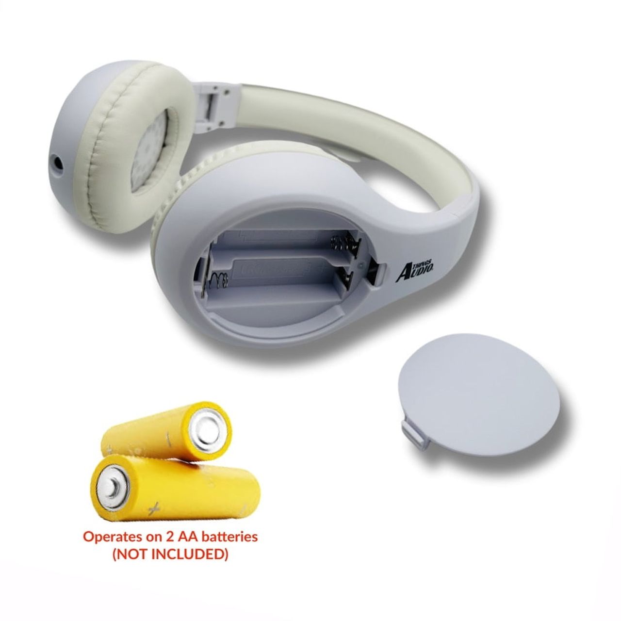 Things Audio Portable Personal FM Radio Headphones Pull-Out Antenna for Great Reception, Walking, Jogging, Relaxing, School, Talk Radio - Powered by 2AA Batteries (Not Included) - White