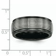 thumbnail image 7 of Edward Mirell Black Ti and Titanium Polished Grooved Step Edge 9mm Band, 7 of 7