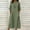 Green, variant on Dress for Womens Cotton Linen Casual Button Down Flowy Plus Size Maxi Dresses 3/4 Pleated Sleeve Shift Dress with Pocket Purple XXL