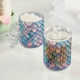 thumbnail image 2 of Yayeee 4 Pack Qtip Holder Dispenser for Bathroom with Lid Cotton Swab Canister, Purple Art Pattern, 2 of 6