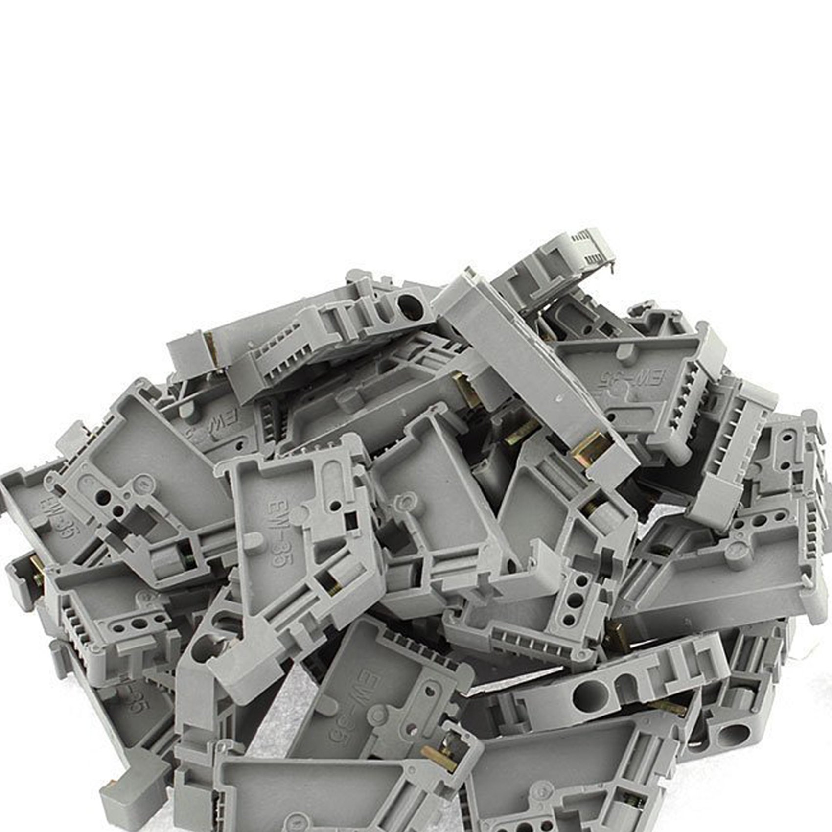 400Pcs 35mm DIN Rail Terminal Block End Stopper Mounting Clips,400(+/-2%) x Terminal Block End Stopper,gray