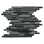 Abolos- New Era II Random Sized Glass and Slate Mosaic Tile in Black Hole (11sqft / 11pc Box)