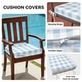 thumbnail image 3 of Outdoor Patio Cushion Covers 4 Pack Blue Plaid Patio Chair Cushion Covers with Ties and Zipper Buffalo Watercolor Check Stripe Waterproof Outdoor Seat Cushion Covers for Patio Furniture 20"x18", 3 of 9