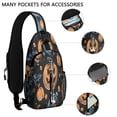 thumbnail image 2 of Sling Backpack,Halloween Pumpkins Skulls Bats and Eyeballs Crossbody Bag with Water Bottle Holder,Waterproof Sling Bag for Men/Women with Chest Phone Holder for Hiking,Travel, 2 of 6