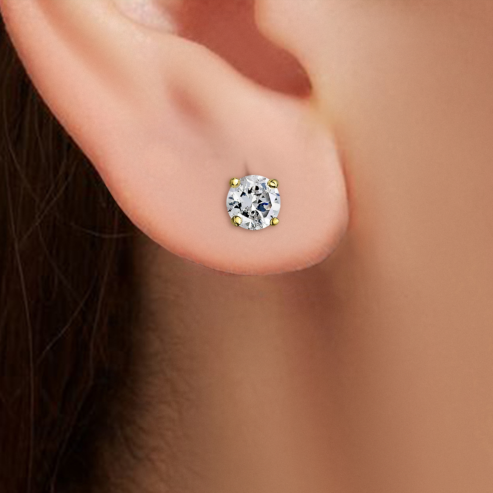 Natalia Drake 1/4 Cttw Genuine Diamond Stud Earrings for Women or Men in 14K Yellow Gold