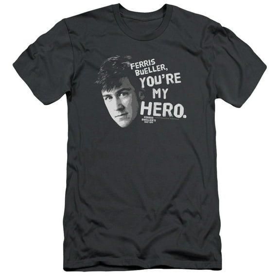 Ferris Bueller My Hero Adult 30/1 T-Shirt Charcoal