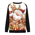 thumbnail image 4 of Camiseta informal de manga larga con cuello redondo y estampado navideño para mujer Pompotops qwe23943, 4 of 5