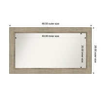 Amanti Art Custom Wall and Bathroom Mirror (26 x 46 in.), Trellis Silver Frame