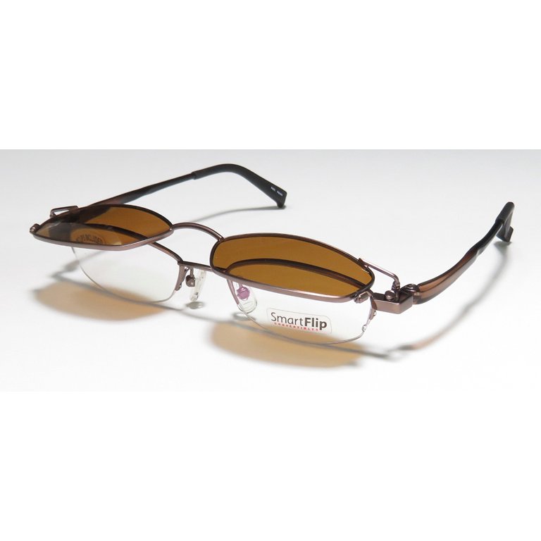 NEW SMARTFLIP 413 MENS/WOMENS DESIGNER HALF-RIM BROWN 2 SETS  display picture 3