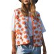 thumbnail image 3 of Chaleco Informal Sin Mangas para Mujer, con Estampado Floral, Botones y Bolsillos. Naranja L, 3 of 10