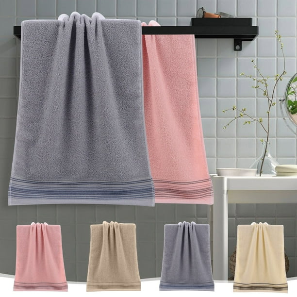 mfyjkho Juego de toallas de mano y cara de poliéster bordadas para uso doméstico, suaves y absorbentes, incluye 2 toallas.