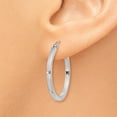 thumbnail image 3 of Real 14kt White Gold 2mm Princess Square Tube Hoops; for Adults and Teens; for Women and Men, 3 of 4