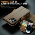 thumbnail image 4 of Dteck with iPhone 14 Pro Max Wallet RFID Blocking Case with Card Holder, PU Leather Kickstand Card Slots Case, Magnetic Clasp and Durable Shockproof Cover 6.7 Inch, Brown, 4 of 12
