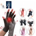 thumbnail image 2 of Guantes de medio dedo para el cuidado de la salud con fibra de cobre para deportes de interior, guantes de entrenamiento de rehabilitación, guantes de presión para las articulaciones, inflamación, 2 of 5