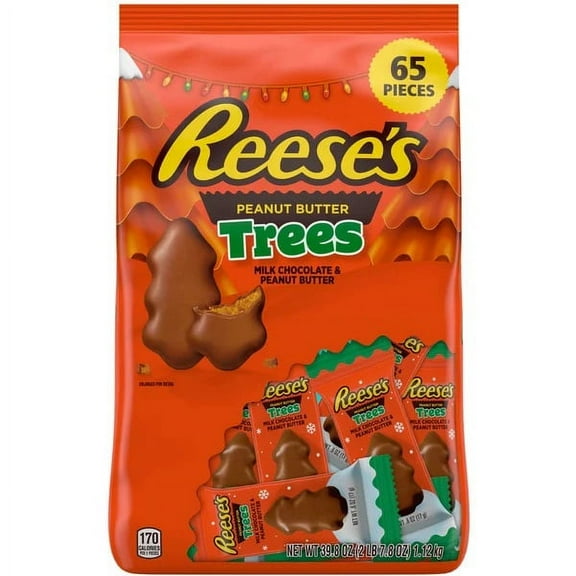 Reese's Milk Chocolate Peanut Butter Trees Candy Bulk Bag, 39.8 Ounce (65 Piece)