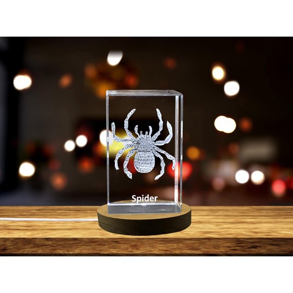 Web of Wonder | Spider Design | 3D Engraved Crystal Keepsake