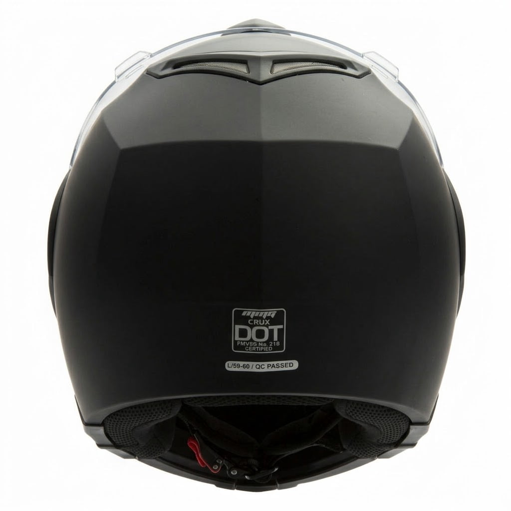 MMG Motorcycle Scooter Street Open Face Helmet DOT - Flip Up Shield - Matte Black (Large) Model 20