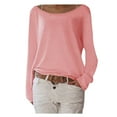 thumbnail image 1 of AherBiu Womens Long Sleeve Tops Scoop Neck Comfy Basic Undershirts Soft Layer Top Tees Shirts, 1 of 5
