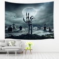 thumbnail image 4 of Tapiz de Zombie con monstruos detrás de la puerta de madera, tapiz de Halloween, decoración colgante de pared de fantasía de miedo para dormitorio, sala de estar y dormitorio, 4 of 4