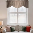 thumbnail image 3 of Tie Up Valance Curtain for Kitchen, Modern Dark Brown Color Gradient Rod Pocket Short Curtains Adjustable Tie-Up Shade Valances, Minimalist Art Ombre Window Treatment for Bathroom Living Room Bedroom, 3 of 9