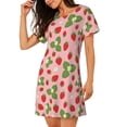 thumbnail image 2 of Lsque Strawberries Pattern Nightgowns for Women Sleep Shirts Short Sleeve Nightshirt Pullover Nightdress Soft Sleepwear Relaxed Fit Nightdress, 2 of 6