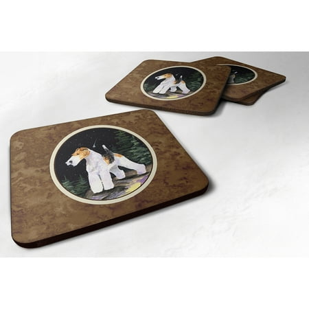 

Carolines Treasures SS8503FC Starry Night Fox Terrier Foam Coaster Set of 4 3 1/2 x 3 1/2 multicolor