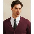 thumbnail image 5 of Kallspin Men's Cardigan Sweater Wool Blend V Neck Buttons Cardigan with Pockets(Burgundy, X-Large,Tall), 5 of 10