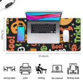 thumbnail image 5 of Long Mouse Pads for Desk,Halloween Festive Text Pattern Desk Mats on Top Of Desks, Desk Mouse Pad Extra Large with 3mm Non-Slip Base and Stitched Edge for Gaming,Office,Work,Home 35.4"x15.7", 5 of 6
