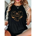 thumbnail image 1 of Women's Casual & Bat Graphic Tee - Comfy Crew Neck Short Sleeve T-Shirt, Perfect for Halloween & Summer, 1 of 6