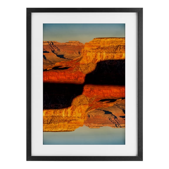 Stupell Industries Surreal Canyon Reflection Black Framed Print Under Glass design by Robin Vandenabeele, 20 x 14
