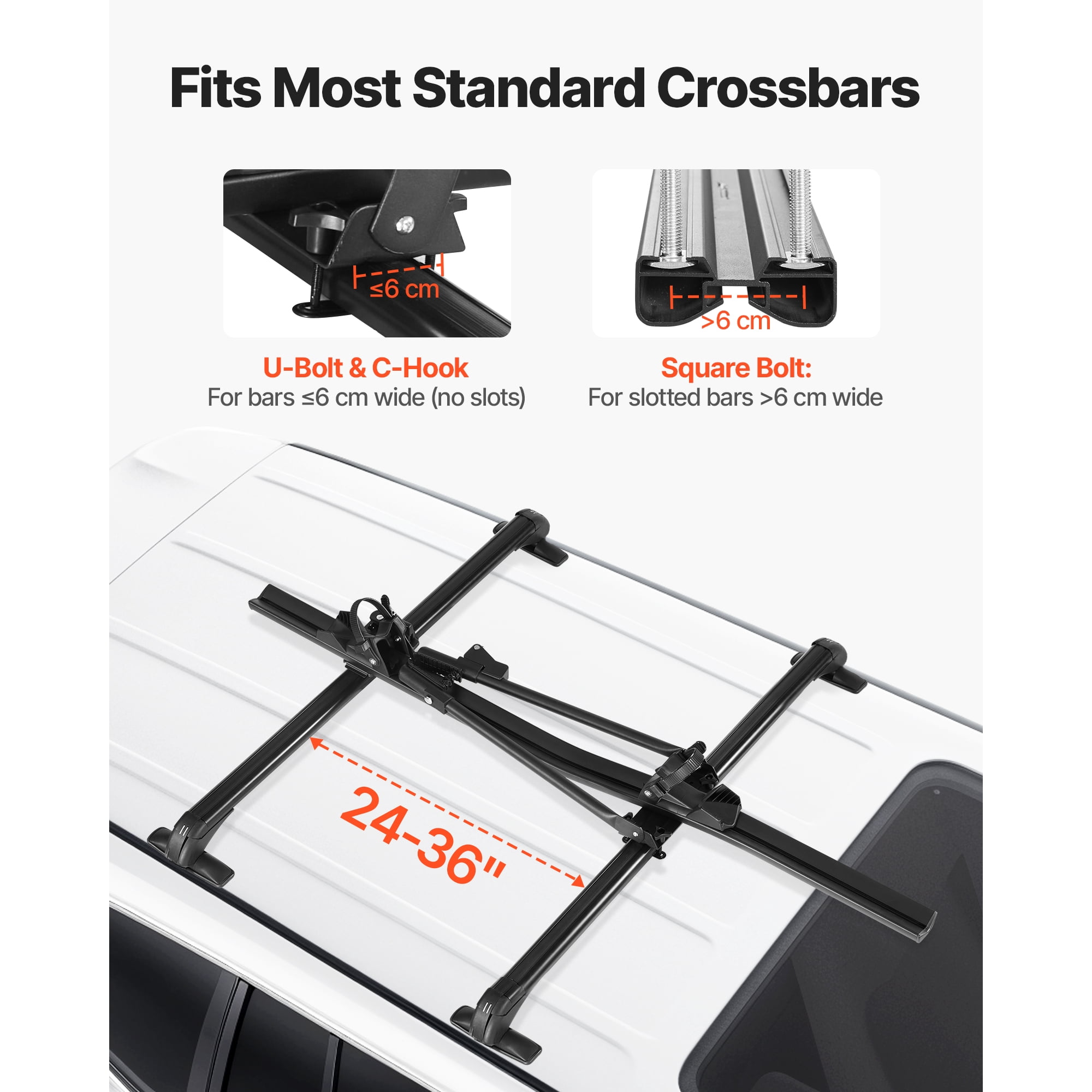 KFFKFF Roof Bike Rack, 33 lbs Load Capacity, Aluminum Upright Bicycle Carrier with Locking System for Standard Crossbars, Rooftop Bike Holder for Cars and SUVs, Black