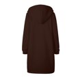 thumbnail image 5 of FAOWME Womens Hooded Coat With Pockets Long Sleeve Solid Color Drawstring Zipper Mid Length Warm Jackets For Fall Winter,Coffee,S, 5 of 6