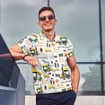 thumbnail image 4 of Balery Transportation Cartoon Camisa Polo de Hombre con Estampado, de Manga Corta y Tejido Medio, Camisa Tipo Golf Polo-Medium, 4 of 6