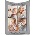 thumbnail image 3 of Custom Blanket with Picture Text Customized Blankets with 20 Photos Personalized Blanket Using My Own Pictures, Memorial Gifts for Birthday Christmas Valentine's Day Dad Mom Daughter Friends, 3 of 6