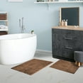 thumbnail image 4 of BNM Non-Slip Washable Bath Rug Set, 20" x 30", 24" x 36", Chocolate, 4 of 6