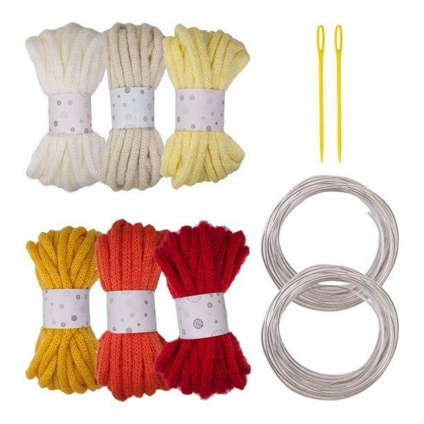6x Hilo de tejer Hilos gruesos Cojín suave Crochet Decoración del hogar Elástico E