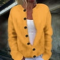 thumbnail image 2 of Ladies' Fashion Casual Autumn And Winter Solid Color Printed Casual Fashion Button Cardigan Jacket Cardigan Sweaters for Women, 2 of 2