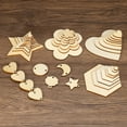 thumbnail image 6 of Uxcell Wooden Leaves, 200 Pack Unfinished Wood Leaves with Holes Blank Wooden Cutouts Ornaments Natural Wood Pieces, 6 of 6