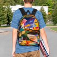 thumbnail image 4 of Lukts Abstract Musical Faces Pattern 15 Inch Student Backpack, Waterproof Laptop Backpack with Adjustable Shoulder Straps, Lightweight Travel, Campus Backpack, Unisex, 4 of 6