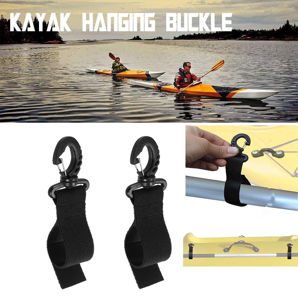 1 Pair Nylon Kayak Marine Boat Paddle Clips Fishing Rod Holder Canoe Loop Hook 
