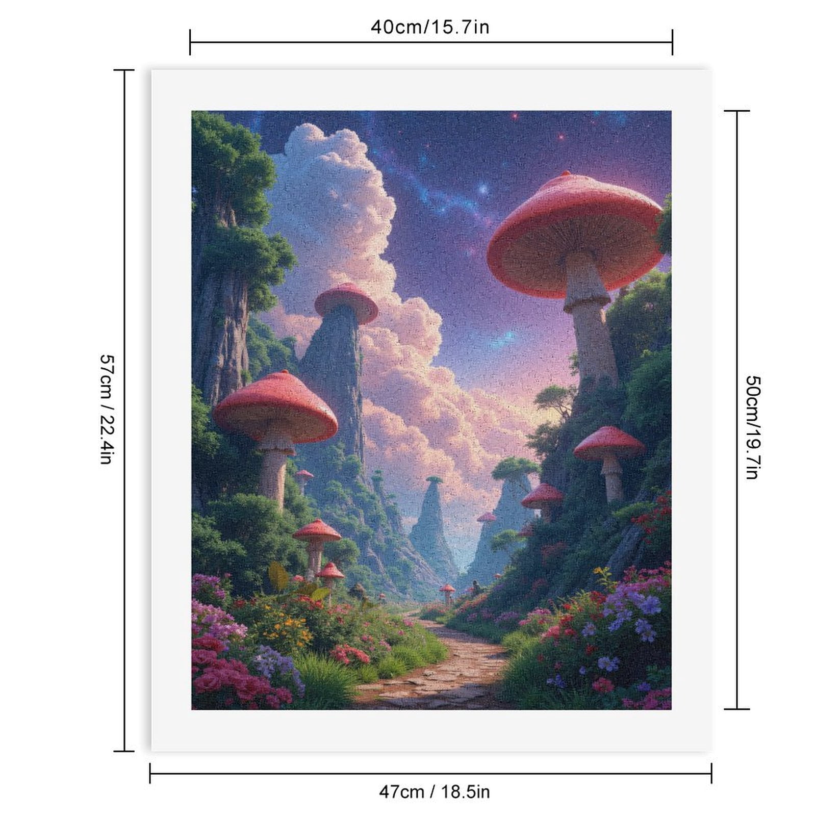 Paint by Numbers Kit for Adults, Whimsical Fantasy Mushroom Landscape Paint by Numbers, Easy Paint by Numbers Kit for Adults Beginner, DIY Adult Paint by Number Kits on Canvas, 12x16in Home Decor