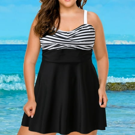 

Finelylove Swimsuit Women Padded Sport Bra Style Girl Shorts Black XXXL