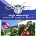 thumbnail image 2 of ORUYROP Yarkor Flag Pole Clip, Aluminum Alloy Flag Pole Rings, 360 Degree Rotating Tangle Free Flagpole Flag Mounting Rings Spinning Flag Pole Kit with Carabiner for 0.75-1.02 Inch Diameter(Sl, 2 of 6