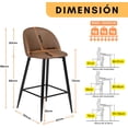 thumbnail image 2 of Set 2 Sillas Para Bar Cafetería Restaurante Cocina Marrón FurnitureR moderno, 2 of 6