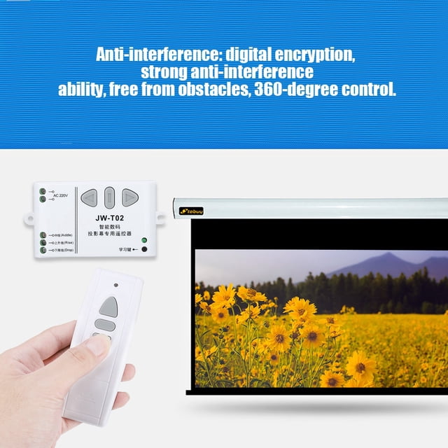 Ccdes Projector Screen Switch, Wireless Projection Screen Controller,Projection Screen Wireless Remote Control Switch Up Down Reversing Controller