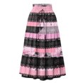 thumbnail image 4 of Women's Casual Drawstring High Waist Floral Pleated Flowy Maxi Skirt Pink L, 4 of 6