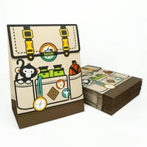 Safari Goodie Bags -  Zoo Animal Party Bags - Safari Birthday Decorations - wild one gift bags - Pack of 18 Bags and stickers