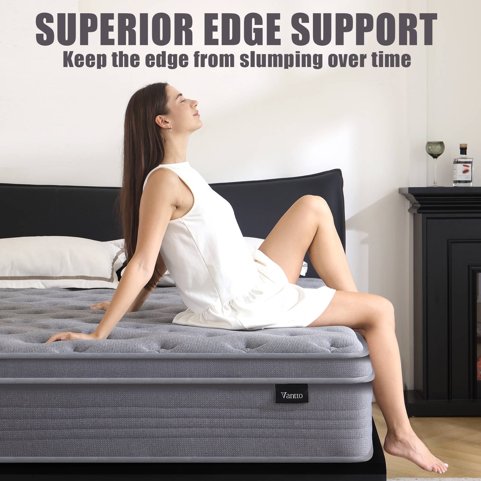 Vantto Full Mattress, 10 Inch Full Size Hybrid Memory Foam Mattress with Upgrade Pocket Springs, Pressure Relief, Breathable Comfort and Durable, CertiPUR-US Certified, Medium Firm