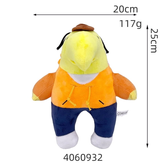 Smiling Friends Alan Plush Toy, 9.84 Inches Tall, Soft Stuffed Character Doll with Orange Hoodie, Collectible Plushie for Fans and Kids
